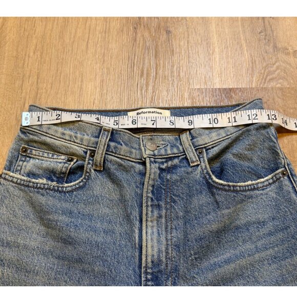 Reformation Stevie Ultra High Rise Straight Jeans Size 26 Medium Wash - Picture 4 of 7